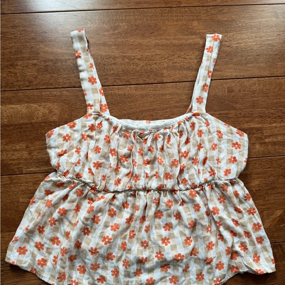La Hearts Orange Floral Top